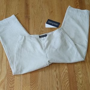 NWT Herman Geist Linen Blend Beige Pants